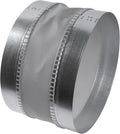Vent Systems 10" Inch Flexible Vibration-Reducing Female Fit Duct Connector – Galvanized Steel Coupling for Joining Two Male Duct Fittings – HVAC Ventilation Inline Noise-Reducing Coupler