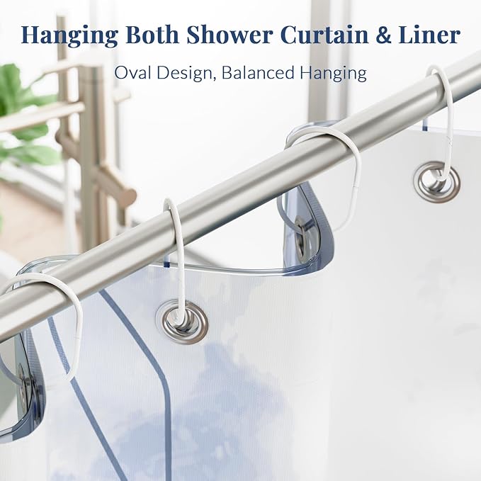 Bathway Shower Curtain Rings, Metal Shower Curtain Rings Rust Proof, Shower - Image 5