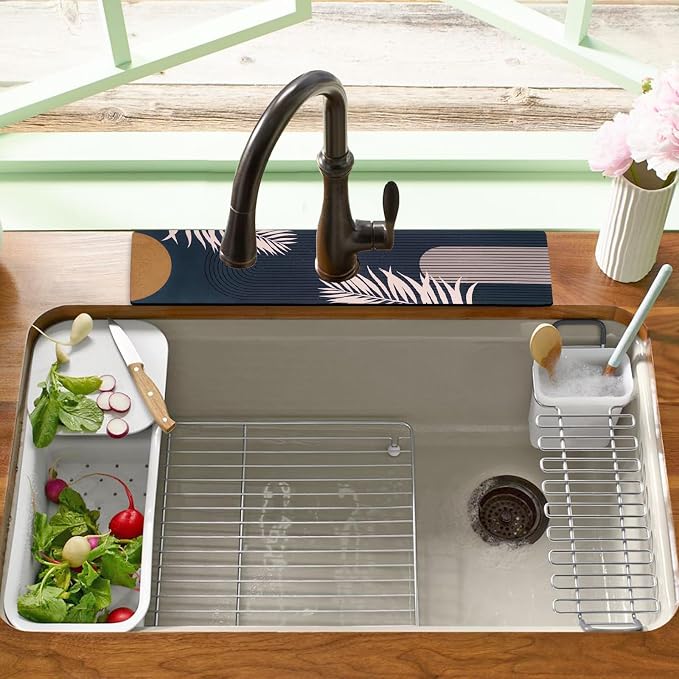 Sink Faucet Absorbing Mat, 2 Pack Drying Mat Around Faucet Sink Splash Guard - Image 7