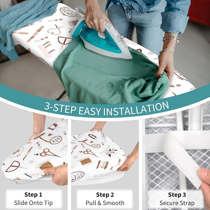 Ironing Board Cover and Pad for Standard Size, 15x54 Scorch & Stain Resistant - Image 4