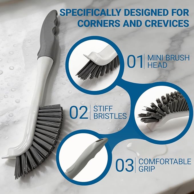 3 Pack Hard Bristle Scrub Brush Set, Heavy Duty Cleaning Brushes - Image 3