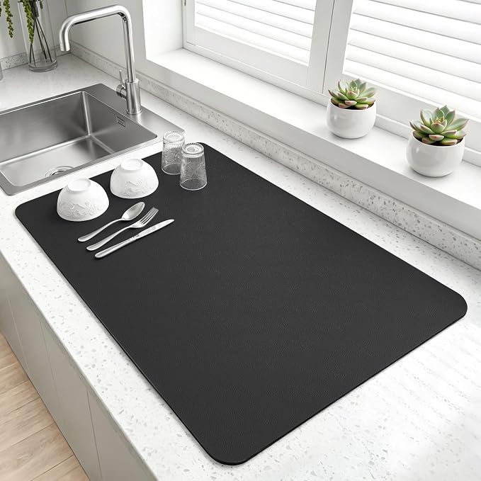 LOPNUR Large Dish Drying Mat for Kitchen Counter, Quick-Drying & Heat-Resistant by LOPNUR