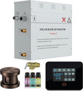 Builders Series 4.5kW Steam Bath Generator with Quickstart Continuous Steam, Black Digital Touch Pad, Built-in Auto-Drain, and Aroma Steamhead in Oil Rubbed Bronze
