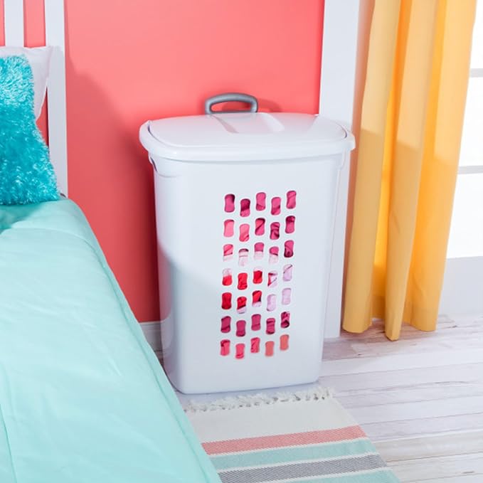 Sterilite Ultra Wheeled Hamper, Laundry Basket w/Flip-Top Lid - Image 5