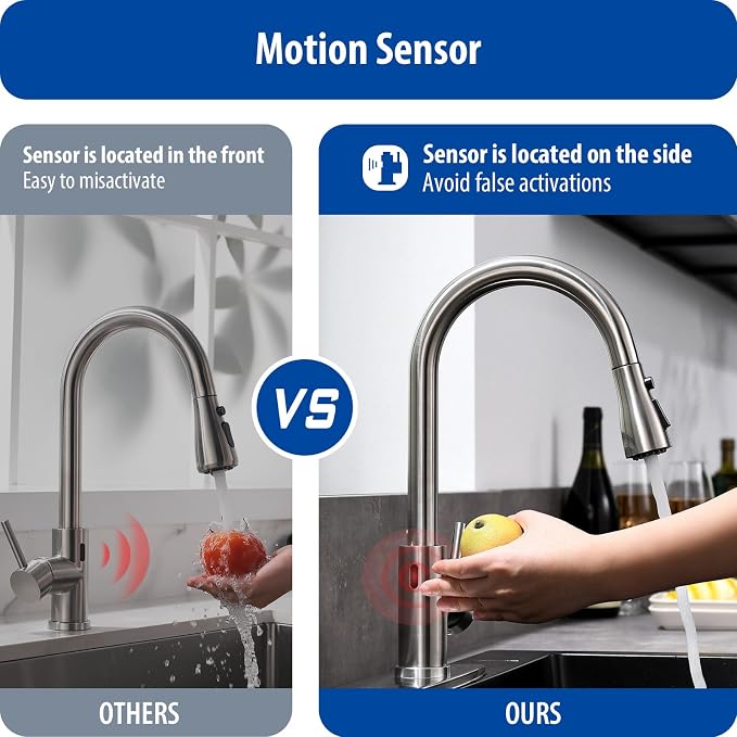 WEWE Touchless Kitchen Faucet, Brushed Nickel, Single Handle | Soap Dispenser - Image 5