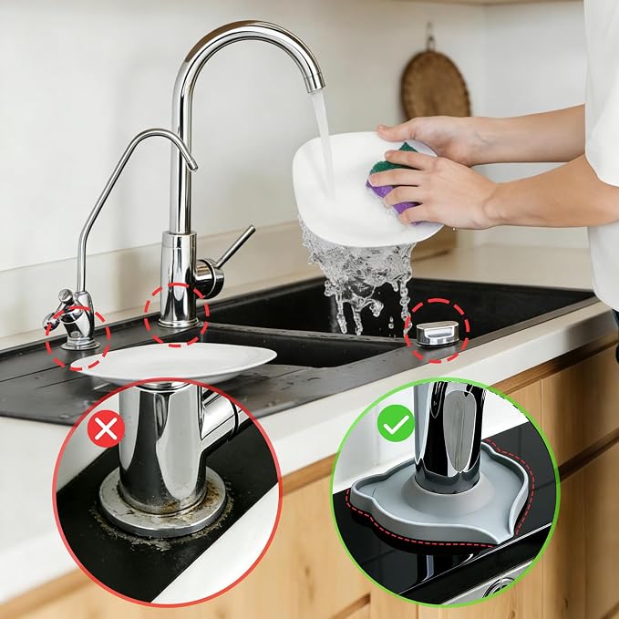 Compact Silicone Kitchen Sink Faucet Splash Proof Mat, Tap Water Diversion - Image 6
