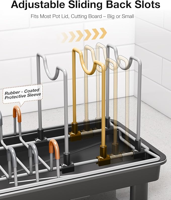 Small Dish Drying Rack with Drainboard, Compact - Image 6