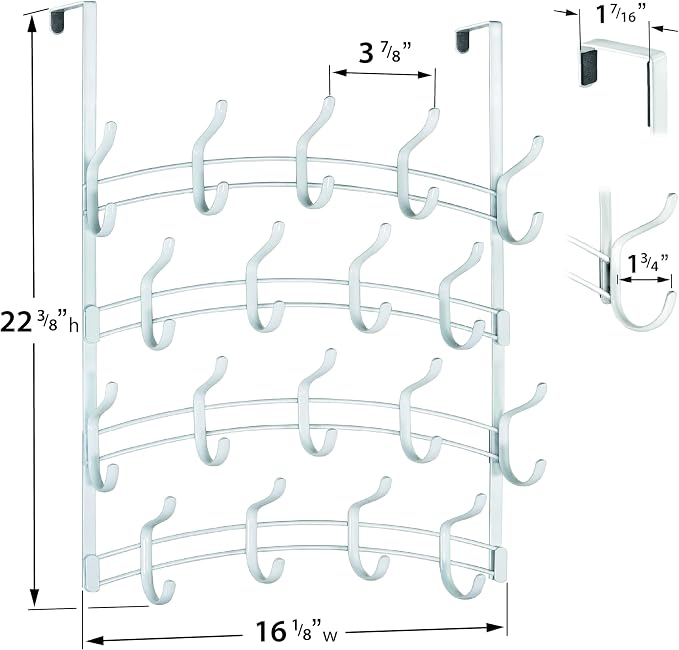 LYNK Professional® Home™ 36 Hook Over the Door Hooks, Door Hanger | White - Image 7