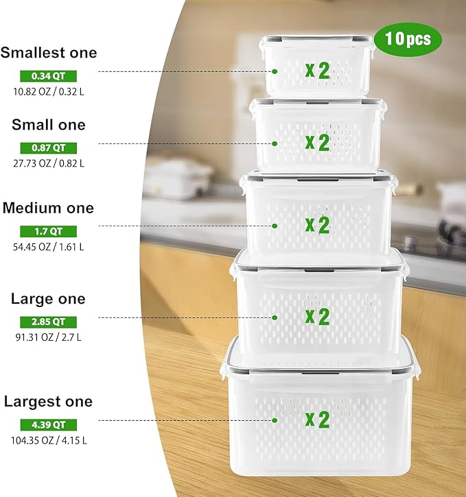 Fruit Storage Containers for Fridge - Image 2