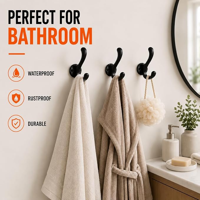 6 Pack Coat Hooks Wall Mount, Heavy Duty Wall Hooks - Image 7
