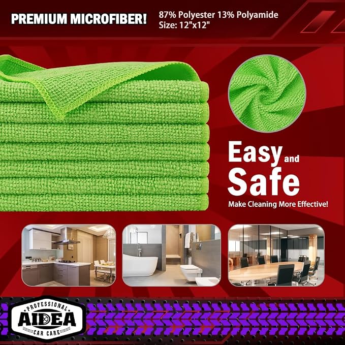 AIDEA Microfiber Cleaning Cloth-20PK, Microfiber Towels - Image 6