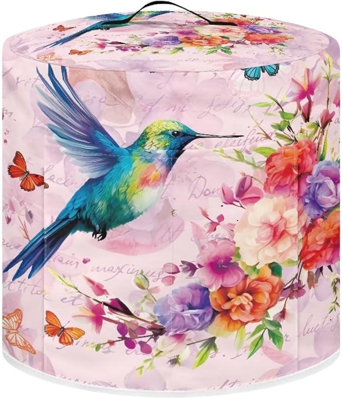 Flashideas Hummingbird Butterfly Pressure Cooker Cover for Women Dust-proof Cover for Rice Cooker Air Fryer Kitchen Appliance Covers with Top Handle and Pocket Home Kitchen Decor Gifts for Friends
