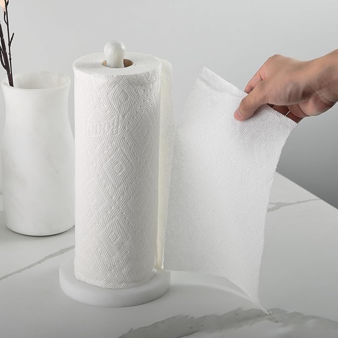 Koville Natural Marble Paper Towel Holder Countertop, - Image 8