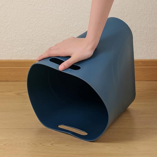 rejomiik Small Bathroom Trash Can, 3.5 Gallon Slim Garbage Can, Teal Blue | - Image 7