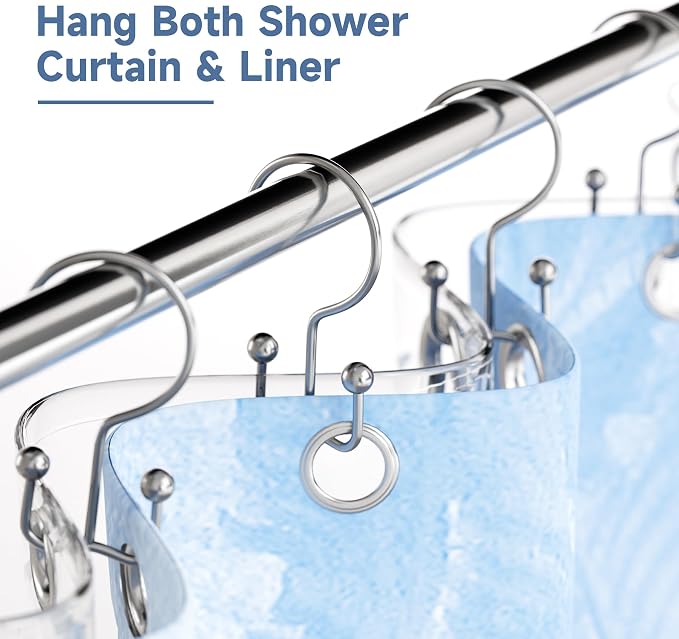 Titanker Shower Curtain Hooks Rings, Rust Resistant Metal Minimalist Simple - Image 4