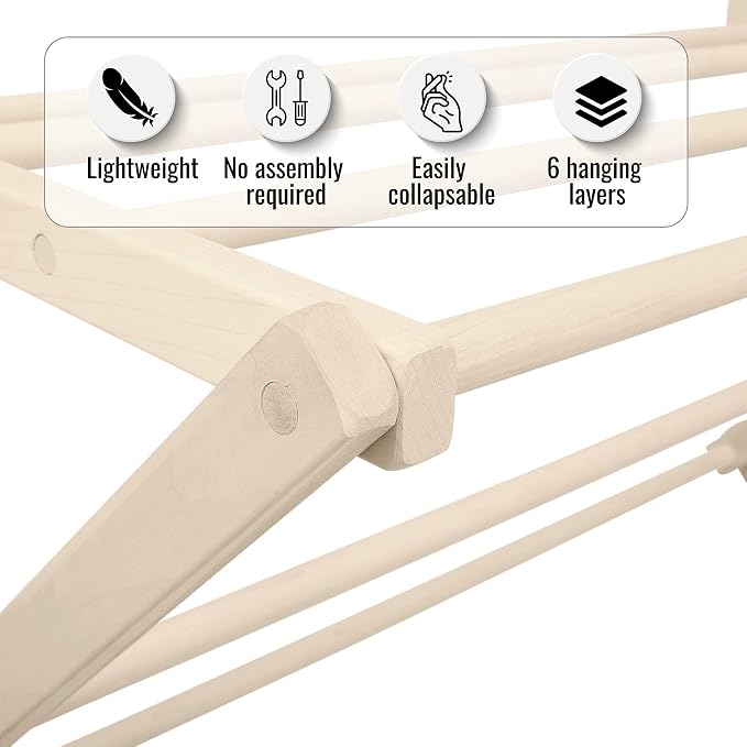 Premium American Maple Clothes Drying Rack - Image 8