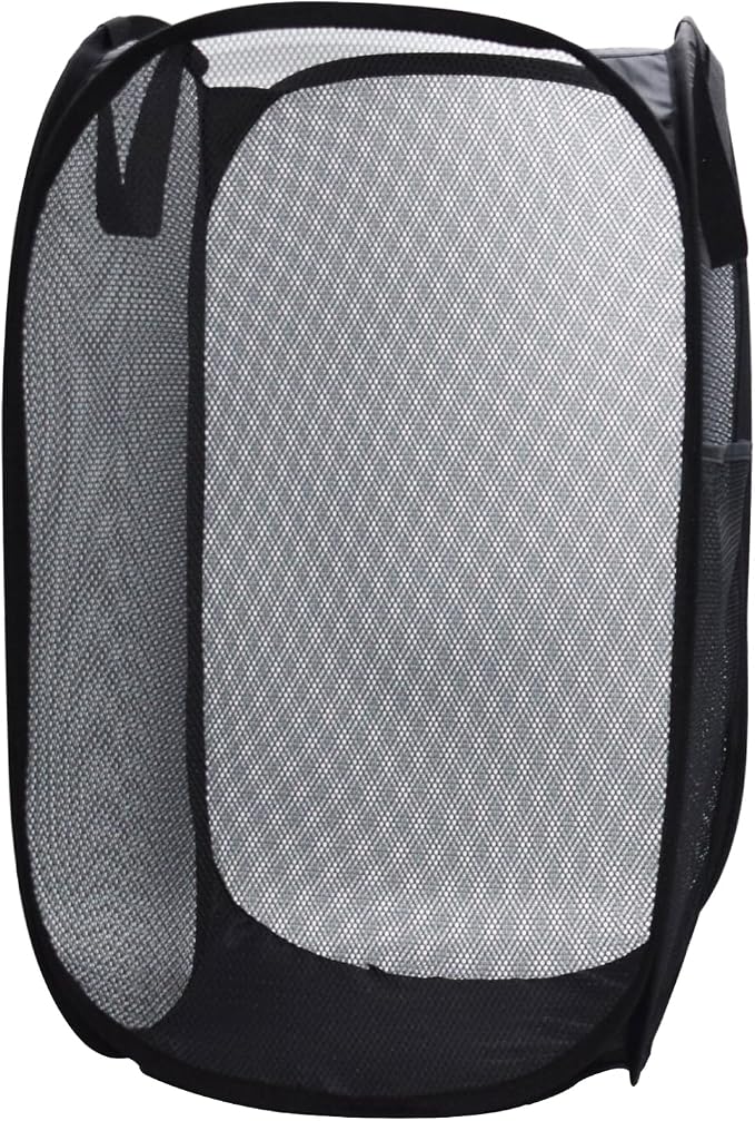 Sturdy Mesh Laundry Hamper Basket Bag, collapsible Pop up by HONOMA