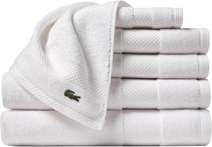 Lacoste Heritage Supima Cotton 6-Piece Towel Set, Quick Drying, Premium Super by Unknown