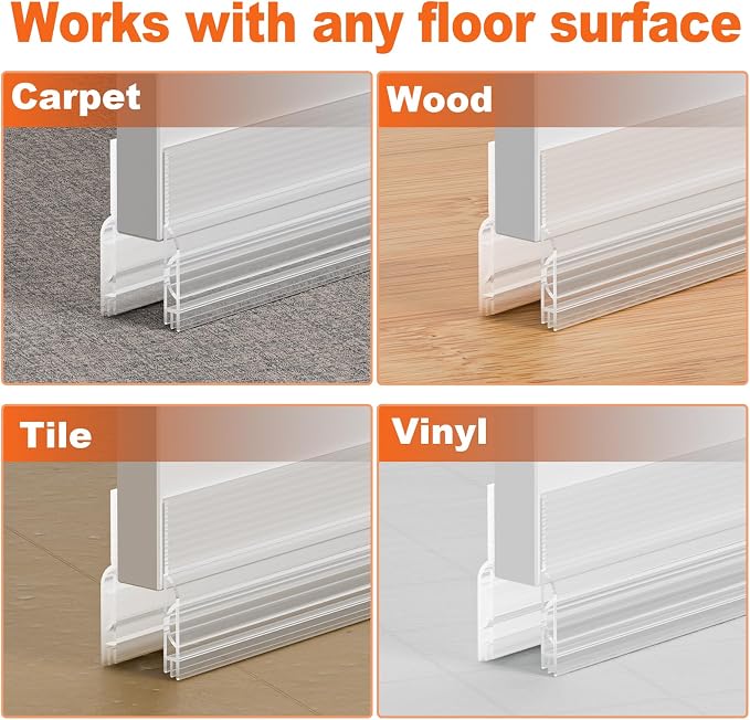 Door Draft Stopper, Door Sweep for Bottom of Door, Weather Stripping Door Seal - Image 9