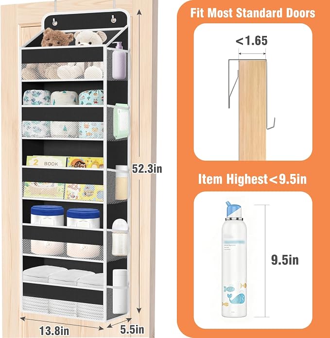 Over The Door Organizer Storage Large Capacity Hanging Bedroom Storage | 5 - Image 2