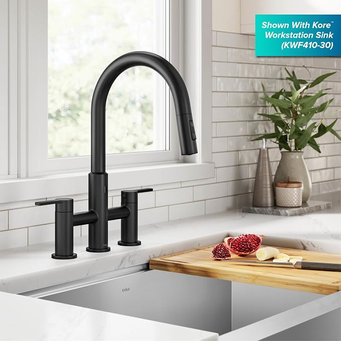 KRAUS Oletto Touchless Sensor Bridge Kitchen Faucet - Image 9