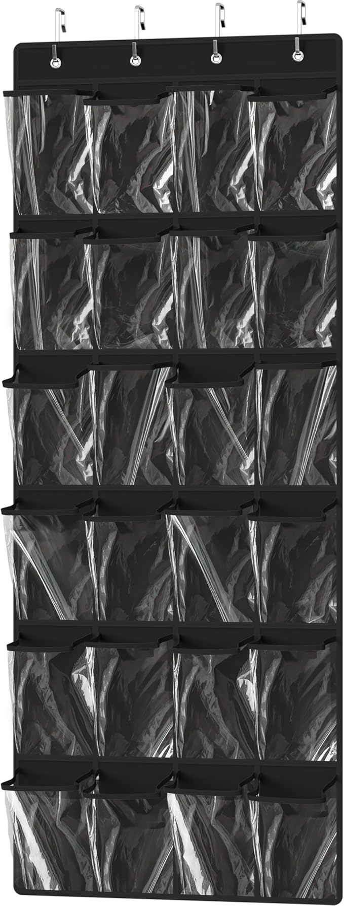 Simple Houseware 24 Pockets Large Clear Over the Door Shoe Organizer, 4 Durable by SimpleHouseware