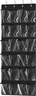 Simple Houseware 24 Pockets Large Clear Over the Door Shoe Organizer, 4 Durable by SimpleHouseware
