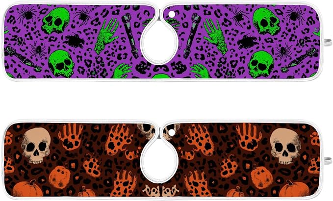 Halloween Leopard Skull Hands Sink Mat - Image 3