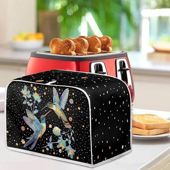 Hummingbirds Print 4 Slice Toaster Cover Waterproof Toaster Dust Cover Fingerprint Protection for Kitchen Small Appliance