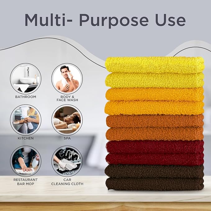 DecorRack 100% Cotton Washcloths 12x12 in - Image 3