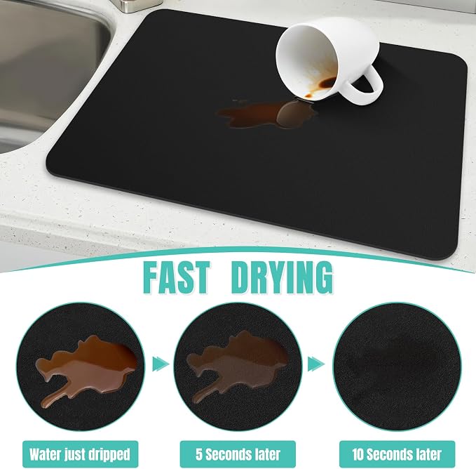 Coffee Mat Super Absorbent Dish Drying Mat Coffee Bar Mat 16"x 24" - Image 3