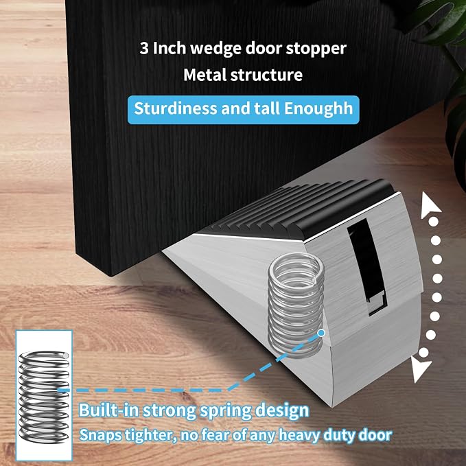AIMAXINKE Door Stoppers for Bottom of Door-Large Heavy Duty Door Stop Wedge | - Image 2