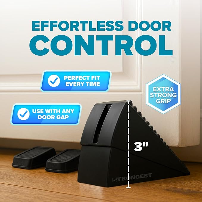 Stoppers for Bottom of Door – Heavy Duty Metal Rubber Door Stopper, Non-Slip - Image 2