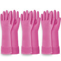 Rubber Dishwashing Gloves, Non-Slip Kitchen, 3 Pairs | Korean natural latex by QualityKitchenandHome