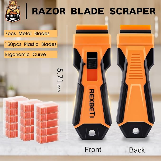 REXBETI Razor Blade Scraper Tool, Upgraded Windows, Glass Stovetop Scraper | 7 - Image 2