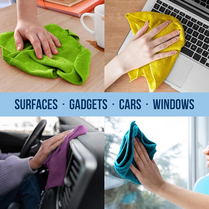 GREEN LIFESTYLE Microfiber Cleaning Cloth 11.5" x 11.5" 150 Pack - Image 5