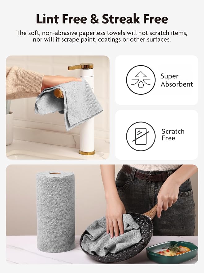 Fantasticlean Microfiber Cleaning Cloth Roll- 90 Sheets, Tear-away Microfiber - Image 4