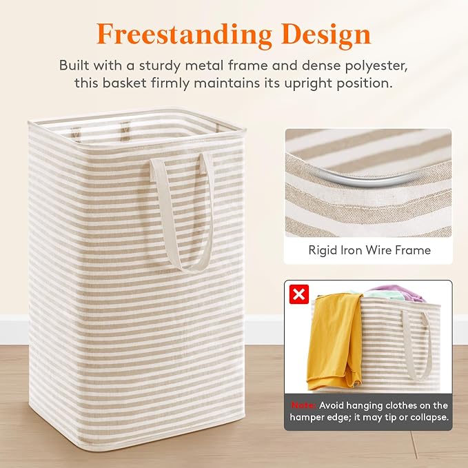 Lifewit 75L x 2 Pack Collapsible Laundry Hamper Large, Tall Foldable Dirty - Image 6