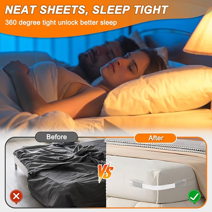 Bed Sheet Holders for Corners, Heavy Duty Fitted Sheet Holder - Image 3