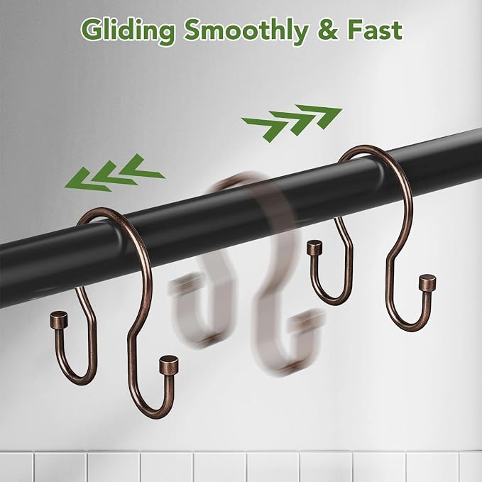 Goowin Shower Curtain Hooks, Simple Shower Curtain Rings, Sturdy Shower Curtain - Image 6