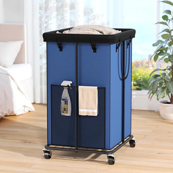 Laundry Hamper with Wheels, 150L Rolling Laundry Basket with Bag & Handles by OLLDIDE