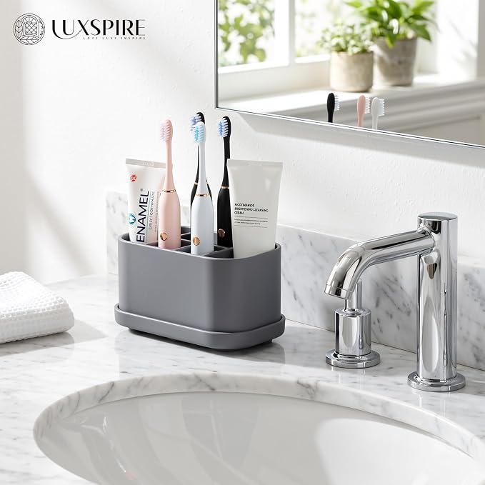 Luxspire Toothbrush Holders for Bathrooms, 5 Slots, Toothbrush Holder - Image 7