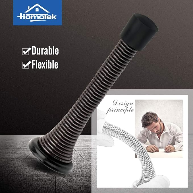 HOMOTEK 40 Pack Oil Rubbed Bronze Spring Door Stops, 3-1/8” Heavy Duty Door Stop - Image 2