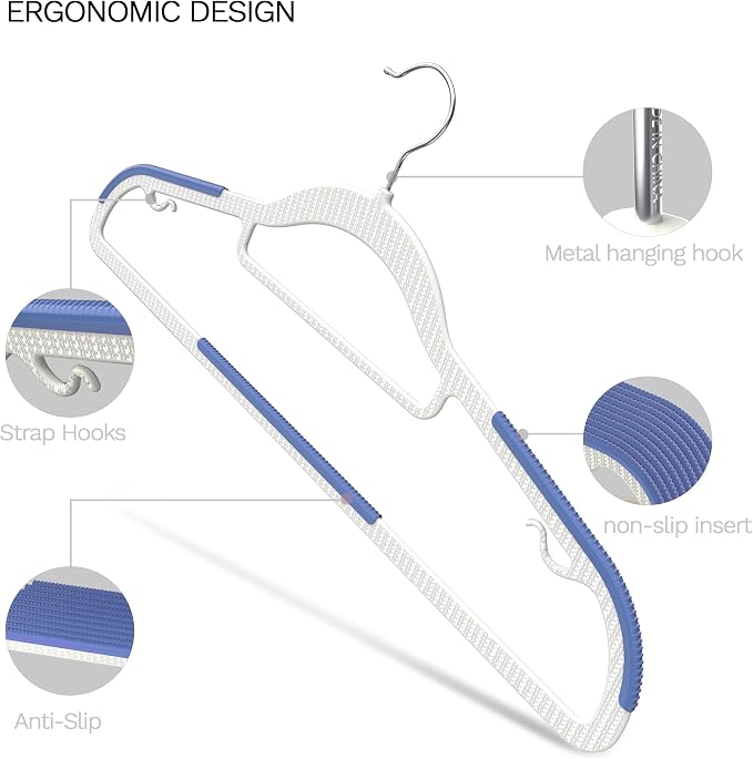 20 Pack Heavy Duty Plastic Hangers, Non Slip Clothes Hangers - Image 4