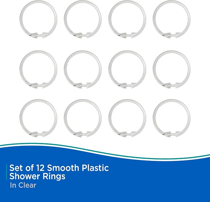 Kenney KN61218 Rust-Proof Smooth Plastic Shower Curtain Rings and Standard - Image 6