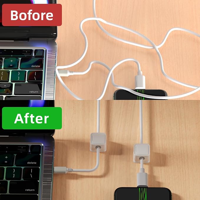 12 Pack Cord Organizer, Magnetic Cable Clips, Under Desk Management, Strong - Image 8