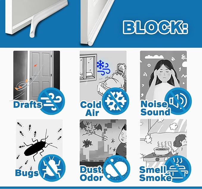 MAXTID Under Door Draft Stoppers 36 Inch White Door Draft Blocker Draft Stoppers - Image 7