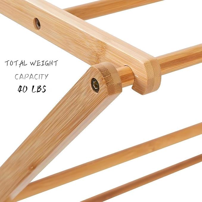 Collapsible Bamboo Drying Rack – Foldable Laundry Drying Stand - Image 7