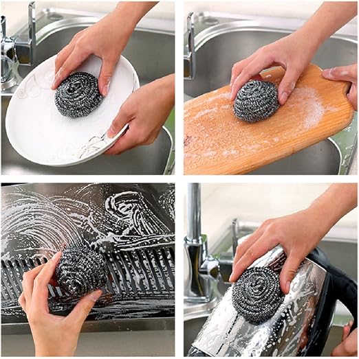 KTOJOY 6 Pack Stainless Steel Wool Scrubber, Scouring Pads - Image 5