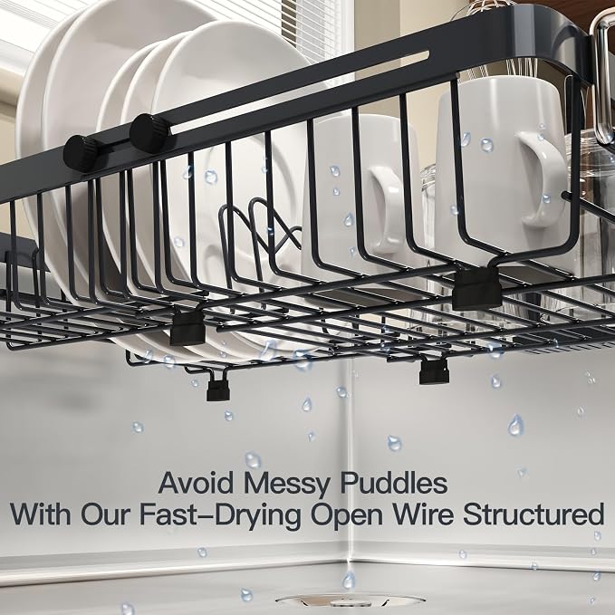 Grey Dish Drying Rack Over The Sink - Image 3